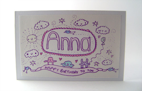 Birthday card for Anna