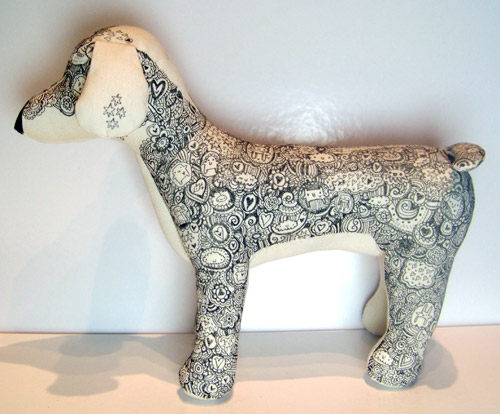 A toy dog that I doodled on