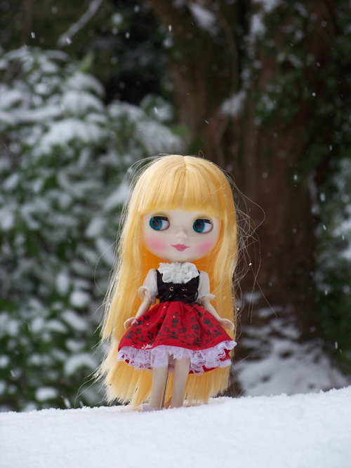 My Blythe doll in the snow