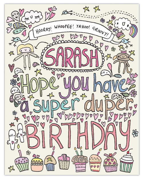 Sarah's card
