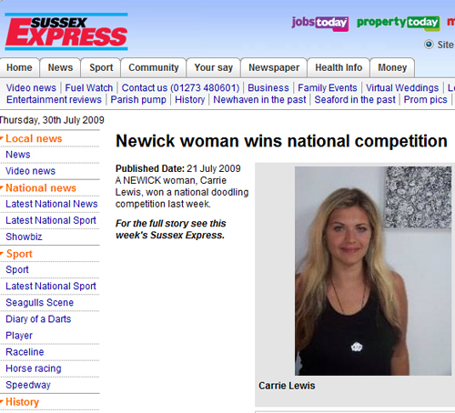 Screenshot from the Sussex Express website