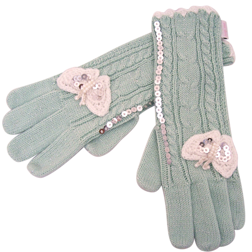 Knitted butterfly gloves