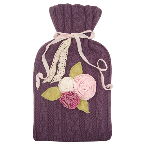 Lavish purple hot water bottle