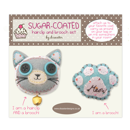 Sugar Coated Cat brooch set