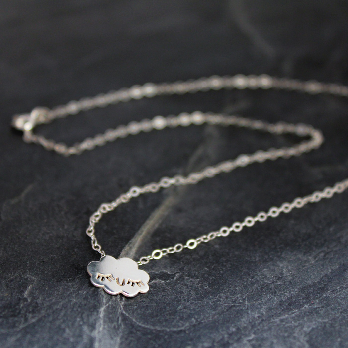 Doodllery handmade silver cloud necklace